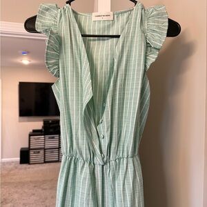 Goodnight Macaroon Mint Striped Jumpsuit Size Small